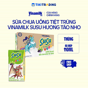 Sữa chua uống hương táo nho Vinamilk Susu - Thùng 48 hộp 110ml.