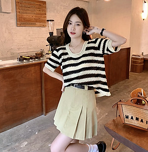 Áo len nữ mẫu mới hot trend, áo nữ ngắn tay kiểu dáng trẻ trung, phong cách