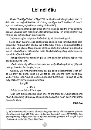 Sách Bài Tập Toán 1 - Tập 2 (Hai Buổi Trong Ngày)