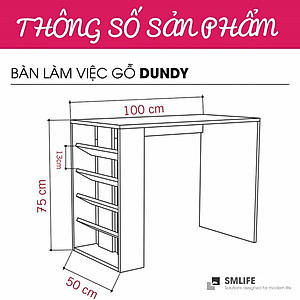 Bàn Học Bằng Gỗ Kiểu Dáng Nhỏ Gọn Cho Bé SMLIFE Dundy