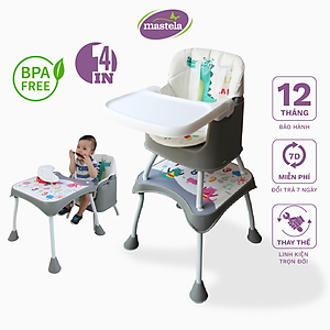 Ghế ăn dặm cho bé đa năng ngồi cao/thấp - ghép chung bàn gia đình - bàn học/tập vẽ Mastela 1016 - bảo hành chính hãng