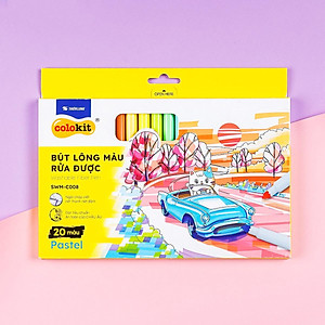 Hộp 20 Bút Lông Màu Pastel Rửa Được Washable Fiber Pen - Colokit SWM-C008