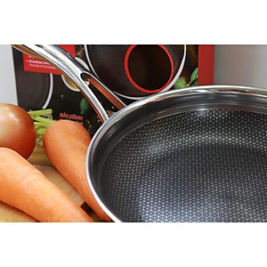 Chảo chống dính Kims Cook Hàn Quốc Blackcube 3 lớp đúc liền inox 304 , siêu bền , cào không xước 20/22/24/26/28/30/32cm