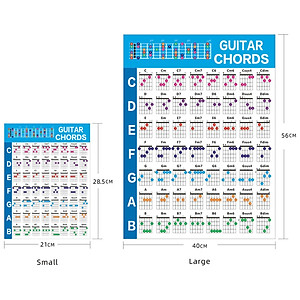 Guitar Chord Poster Practice Sticker Guitar Chords Chart for Guitarists Beginners