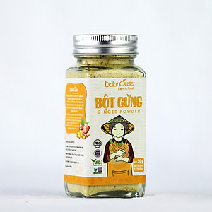 Bột gừng hữu cơ sấy lạnh Dalahouse 50gr - Nguyên màu, nguyên mùi, nguyên vị - Tiện dụng, không tốn công bóc vỏ, giã đập, say nghiền, rửa đồ nghề chế biến