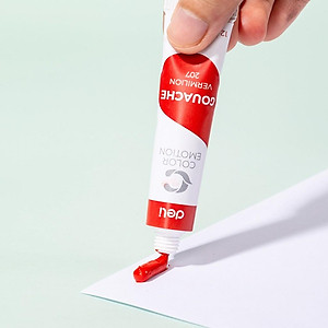 Màu nước Gouache dạng tuýp 12ml Deli 5/12/24 màu-Tặng kèm pallete gỗ 12 cọ