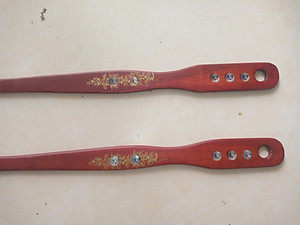 Hai Cây gãi lưng gỗ Dài 48,5 cm- Khảm trai đẹp