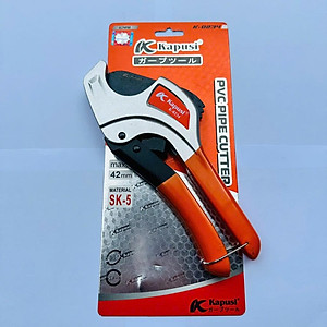 Kéo Cắt Ống Nhựa PVC, PPR, PE 42mm Kapusi – Tay Xám Cam K0234 – Lưỡi Thép Mangan Bền Sắc, Thân Hợp Kim Nhôm Cứng Cáp