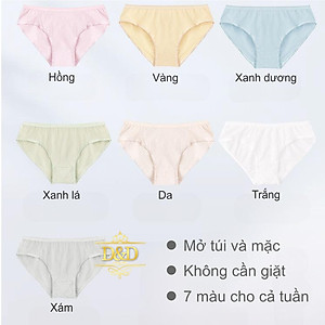 Combo 7 quần lót cotton nữ nhiều màu du lịch dùng 1 lần