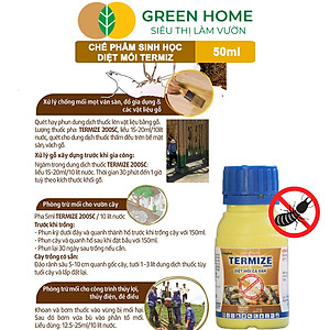 Thuốc Diệt Mối Tận Gốc Greenhome Termize 200SC, Chai 50ml, Sinh Học Thế Hệ Mới, An Toàn, Không Mùi, Diệt Cả Đàn
