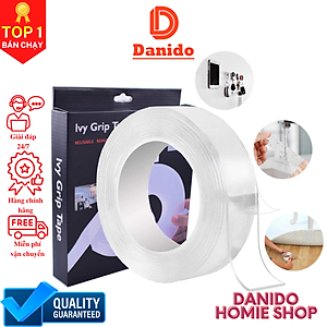 Băng dính nano 2 mặt trong suốt siêu dính, Băng dính hai mặt đa năng siêu dày 2mm loại dài 3m và 5m - Hàng cao cấp chính hãng D Danido