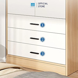 Tủ Quần Áo Màu Trắng Phối Vân Gỗ Sồi Nhiều Ngăn Đa Năng Thương Hiệu SIB Decor TA11