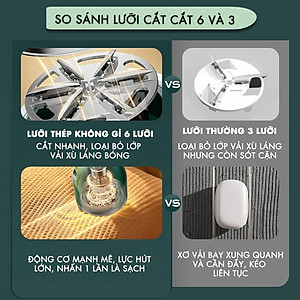 Máy cắt lông xù quần áo không dây Kemei KM-2720 thiết kế 6 lưỡi cắt thông dụng cắt lông xù nhiều loại vải - Chính hãng