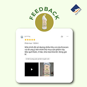 Nước Tẩy Bồn Cầu Hữu Cơ Diệt Khuẩn ECOCARE 1L Hương Cam Bạc Hà Thơm Mát, Chai Tẩy Rửa Nhà Vệ Sinh Siêu Sạch