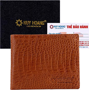Ví Nam Vân Cá Sấu Huy Hoàng HT2110 (12.5 x 10 cm) - Da Bò