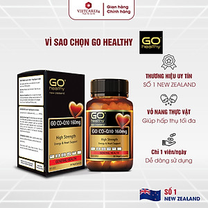 Bộ Sản Phẩm 3 Hộp Viên Uống Bổ Tim New Zealand Go Co Q10 160mg 30 Viên | Giảm Lão Hóa Tim Mạch; Giúp Cơ Thể Khỏe Mạnh - Nhập Khẩu Chính Hãng