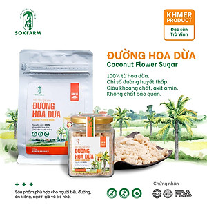 Đường hoa Dừa SOKFARM Hũ 135gr - Ngon ngọt tự nhiên, không sợ tăng cân, phù hợp với trẻ em, người đường huyết cao và tiểu đường type 2.