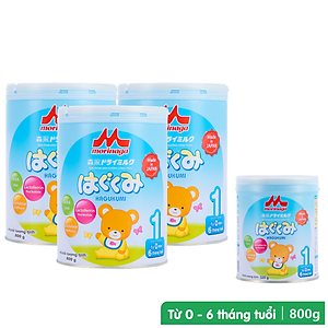 Combo 3 lon sữa Morinaga số 1 Hagukumi + 1 lon sữa Morinaga cùng loại
