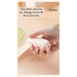 Máy Hàn Miệng Túi Cầm Tay Cute, Máy Ép Miệng Túi Đồ Ăn Vặt Sạc Pin Tích Hợp Nam Châm Kèm Đầu Cắt Tiện Dụng - Hàng Chính Hãng MINIIN