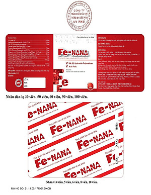 Viên sắt, acid folic, DHA, vitamin & khoáng chất Fe-NANA - Hộp 30 viên