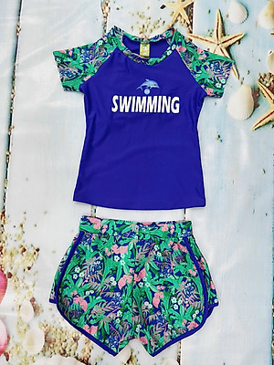 Bộ Đồ Bơi Nữ Quần Đùi Áo Cộc Tay