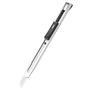 Dao rọc giấy Deli chất liệu kim loại với lưỡi thép SK5, 1 cái - 2058