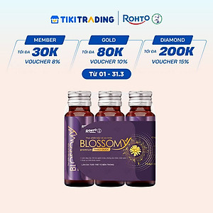 Nước uống collagen thảo dược giúp đẹp da, hỗ trợ ngủ ngon Blossomy Premium lốc 03 chai x 50ml
