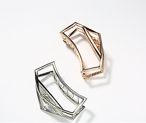 Kẹp Tóc Kim Loại Phong Cách Retro Hot Trend màu vàng kim