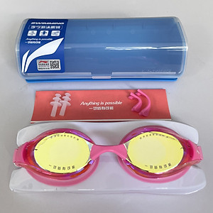 Kính bơi người lớn LI-NING tráng gương chống sương mù - Hồng - Hàng chính hãng