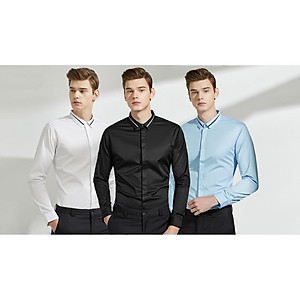 Áo sơ mi nam dài tay phối viền cổ thời trang SITAKI 