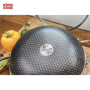 Chảo chống dính 2 mặt sâu lòng inox 304 BLACKCUBE KimsCook dòng noonsong 3 lớp đúc liền đáy liền cào không xước,siêu bền
