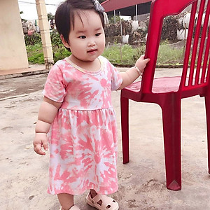 Váy đầm bé gái tay ngắn thun cotton co giãn giao nhiều hoạ tiết khác nhau cho khách MamLa