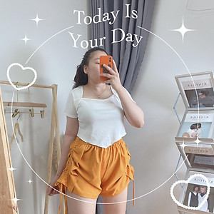 Quần short nữ bigsize chất vải mango bảng lưng chun có độ co giản thoai mái Q9