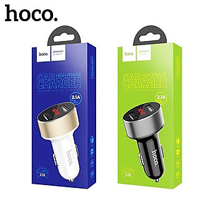 Tẩu sạc oto hoco z26 2 cổng sạc 2.4A có led hiển thị dùng cho ô tô xe hơi giao mầu ngẫu nhiên - hàng chính hãng