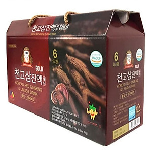 Thực phẩm tốt cho sức khỏe: Nước Uống tinh chất Nhân Sâm CHEONGO Gold (CAO THIÊN SÂM) Hộp 30 gói x 50ml