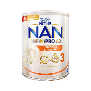 Sữa bột NAN INFINIPRO A2 3 với công thức đầu tiên chứa đạm A2, 6HMO & Lợi khuẩn kép nhập khẩu Thụy Sĩ - Hộp 800g (2 - 6 tuổi)