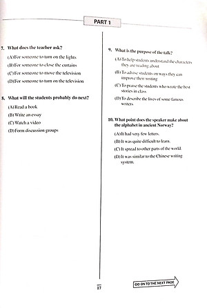 Practice Test for the Toefl Junior Standard Test