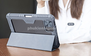 Bao da cao cấp cho iPad A16 Gen 11 2025 , Air 11 inch M3 , Air 13inch M3 , Air 6 11 inch M2 , Air 6 13inch M2 hàng chính hãng Nillkin Bumper Leather có nắp bảo vệ camera - Hàng chính hãng