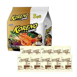 Thùng 8 Lốc Mì vị Lẩu Thái chua cay Koreno Jumbo 500g