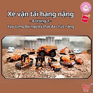 Đồ Chơi Xếp Hình Lắp Ráp 8 in 1 Qman 42204 - Xe Xây Dựng Xe Vận Tải Hạng Nặng (463 mảnh ghép) - Dành cho bé từ 6 tuổi
