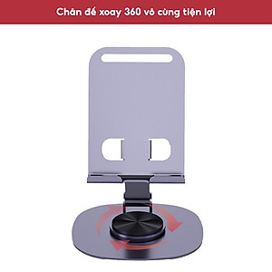 Giá Đỡ Điện Thoại Máy Tính Bảng Hợp Kim Nhôm Xoay 360 Độ, Kiểu Dáng Công Nghệ, Gấp Gọn Tiện Lợi- hàng nhập khẩu