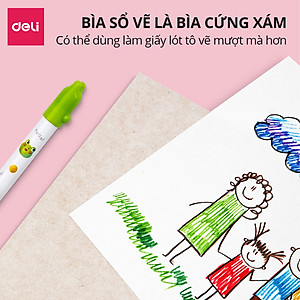 Vở Vẽ Học Sinh Tập Tô Màu Cho Bé, Hạn Chế Lem Màu Deli - Giấy Dày Mịn Tô Vẽ Trơn Tru - Sổ Vẽ Dễ Thương Tiện Dụng