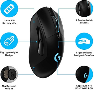 Chuột Gaming Logitech G703 Hero Lightspeed - Hàng Chính Hãng