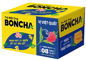 Thùng 24 Chai Trà Mật Ong vị Việt Quất BONCHA 450ml bao bì Tết