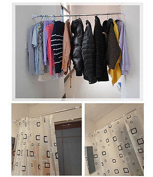 Thanh treo rèm cửa đa năng, không cần khoan tường hay bắt vít, thay đổi vị trí linh hoạt