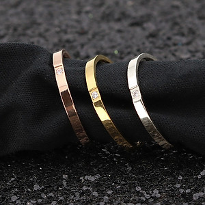 Nhẫn Nữ Đính1 Viên Đá Chìm Chất Liệu Thép Titan Ko Rỉ Ko Dị Ứng TT 0411