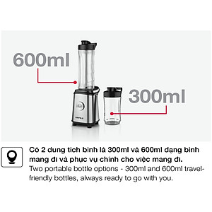  Máy xay sinh tố mini 2 bình Häfele HS-B061MX 535.43.293 - Hàng chính hãng