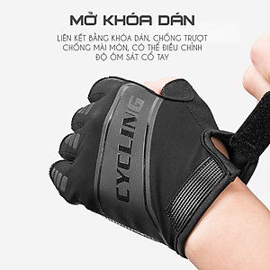 Găng Tay Bao Tay Xe Đạp Nửa Ngón Hở Chống Trơn Trượt Với Thiết Kế Thoáng Khí, Hút Mồ Hôi, Đàn Hồi Chống Sốc Cho Xe Đạp Thể Thao MTB, Địa Hình