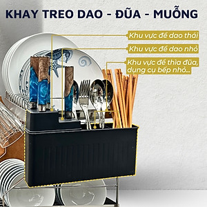 Kệ để chén bát đĩa, úp cốc inox DandiHome có khay hứng nước tặng kèm