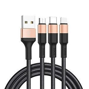 Cáp sạc nhanh 2A Hoco X26 kết nối Type-C/Micro/iPhone dây tròn tiện lợi dài 100CM cho Smartphone ( 3 màu ) - Hàng chính hãng